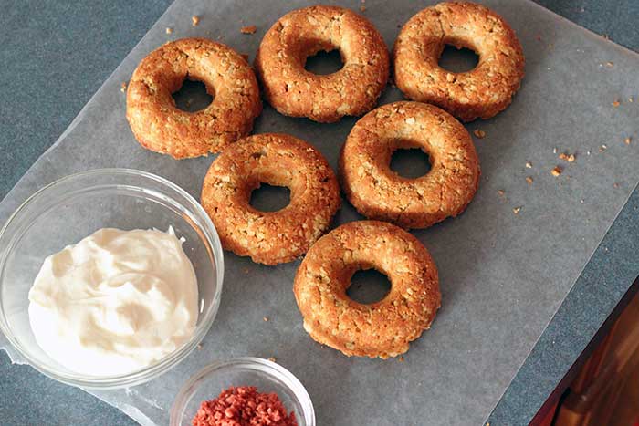 dog donuts ready to decorate